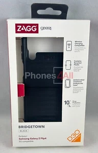 Zagg Gear4 Bridgetown Samsung Galaxy Z Flip4 Black Wireless Charging Compatible - Picture 1 of 4