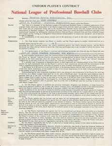 John Hoffman - Signed 1966 Houston Astros Player Contract - Deceased 2001 - Picture 1 of 4