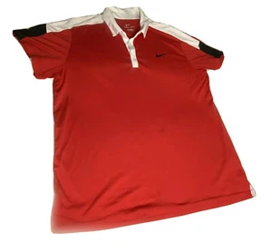Nike Dri-Fit Golf Men’s Polo Shirt Size 2XL Red Black White - Picture 1 of 4