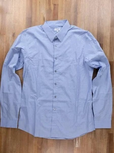 JIL SANDER blue tailor made slim fit striped shirt with mini squares 42 / 16.5 - Picture 1 of 11