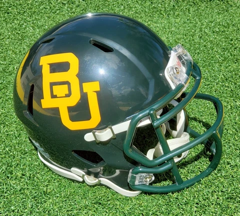 BAYLOR BEARS GREEN FOOTBALL MINI HELMET +VISOR OPTION Cover