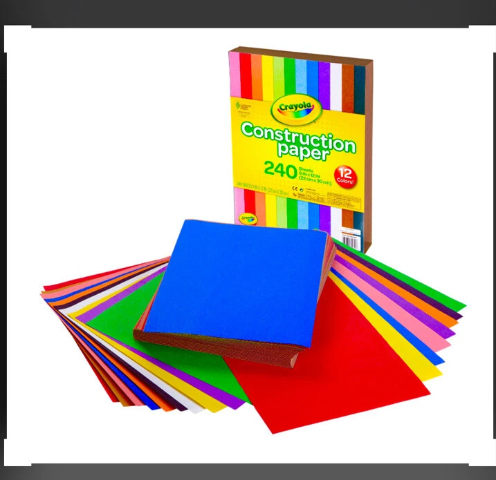 CRAYOLA MEGA JUMBO PACK 240 folhas de papel de construção 12 cores NOVO - Imagem 1 de 4