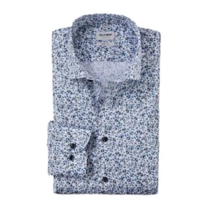 Olymp Level Five Herren Businesshemd Body Fit blau flroal 204364 11 bleu - Bild 1 von 4
