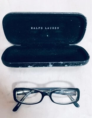 Mujer Negro “MARCO RALPH LAUREN Con LENTES TRANSPARENTES ANTEOJOS” Firmado Auténtico Foto 1 de 4