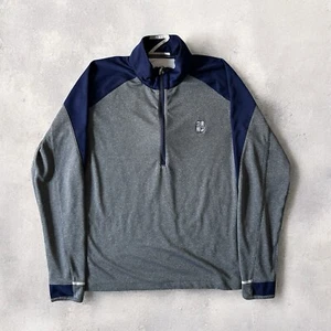 Pullover Zero Restriction 1/4 Cremallera Para Hombre Talla: Grande Gris Golf Suéter Bordado - Imagen 1 de 9