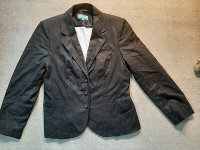 Chaqueta Blazer Marks and Spencer Mujer Pequeña Talla 12 P Negra 3 Botones Foto 1 de 4