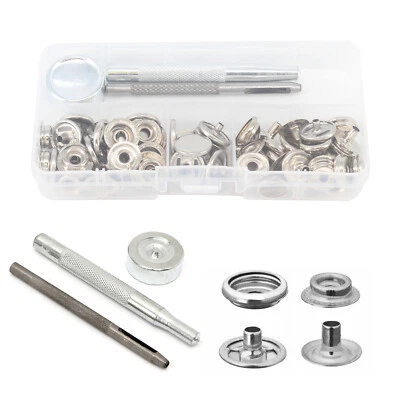 20 Set Boat Cover Press Stud Snap Fasteners Kit Canvas Canopy Handbag DIY - Image 1 of 4
