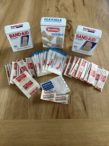 Vintage BAND-AID Brand Tin with Bandaids & Smiths Flexible Bandages LOT OF 3 - Picture 1 of 9