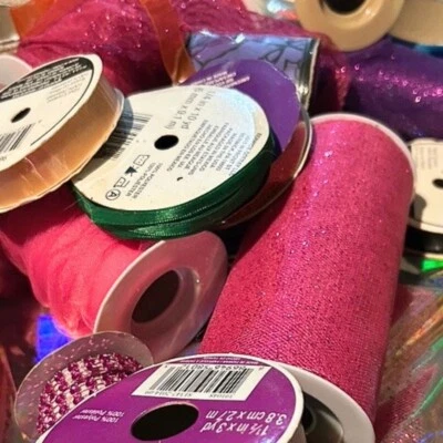 Ribbon for crafting, Lot of ribbon for packing, Rolls of craft suppliies - Image 1 of 4