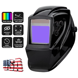 Casco de soldadura solar oscurecimiento automático vista grande ARCO TIG MIG máscara de soldadura ajustable - Imagen 1 de 12
