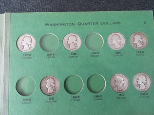 Silver Washington Quarters- Partial Set of 38 Quarters-Free Shipping - Picture 1 of 5