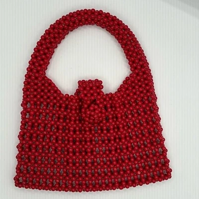 WOW! Vintage Red Blood Beaded Handbag/Purse- Unique - RED HOT!! - Image 1 of 4