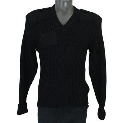 Vintage 80s Citadel Virgin Wool Commando British Military Ribbed Sweater 44 - Image 1 of 4