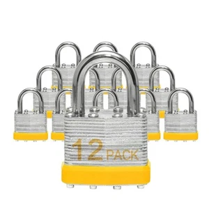 Keyed Alike Laminated Steel Padlocks with Normal Shackle for Sheds, Fences & ... - Picture 1 of 8