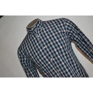 Camisa de vestir 40483 J.Crew bolsillo frontal azul a cuadros algodón talla mediana para hombre - Imagen 1 de 8