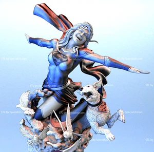Supergirl y Crypto! Escala personalizable impresa en 3D! ¡Pintado o sin pintar! - Imagen 1 de 11