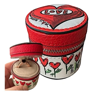 BRIGHTON Love Tweet II Round Jewelry Box Zip Around - Picture 1 of 9