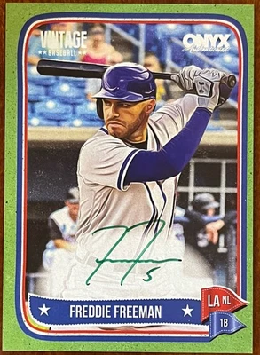🔥NEW🔥2024 Onyx FREDDY FREEMAN Green AUTO Number Match 5/50🔥LA Dodgers🔥 - Image 1 of 3