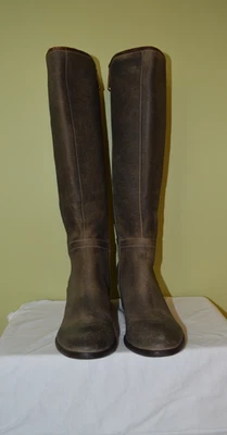 Donald J Pilner Western Couture Botas Dorin Marrón Gamuza Cuero Hasta la Rodilla Foto 1 de 4