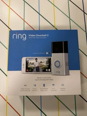 NUEVO - Timbre Video Ring 2 1080p HD Inalámbrico Inteligente Dos Vías Hablar Nuevo Foto 1 de 4