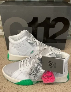 G/Fore  G4 G. 112 Leather Mid Top Street Shoes Mens Size 12.5 White Green New - Picture 1 of 15