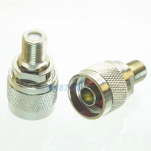 1pce Adapter 75 ohm N male plug to F TV female jack RF connector straight M/F - Picture 1 of 5
