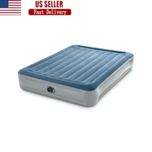 Queen Dura-Beam Airbed Mattress 15in Raised W/ Built-in Pump Portable Waterproof - Picture 1 of 11