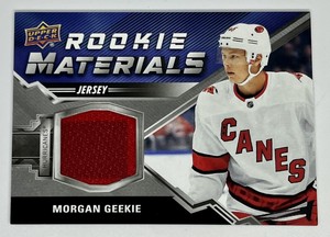 20-21 Upper Deck Rookie Materials RC Jersey Patch Morgan Geekie NHL Hurricanes