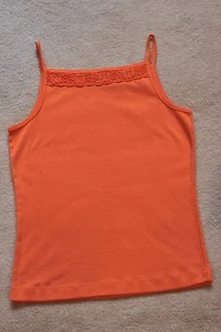 Talbots Kids girls orange cantaloupe tank top with knit trim size 16 NWOT - Picture 1 of 4