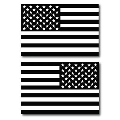 Black and White Opposing American Flags Car Magnet 4x6 2 Pack Heavy Duty for Ca - Image 1 of 2