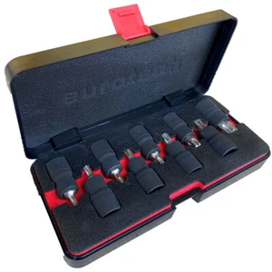 EUROTECH 9PC 1/2Dr Quality Tradesman ImpactBit Socket Set Made in Taiwan T25-T70 - Picture 1 of 4