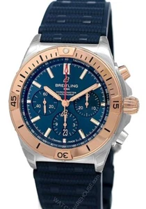 BREITLING Chronomat B01 42mm 18K Rose Gold Bezel Rubber Watch UB0134101C1S1 - Picture 1 of 9