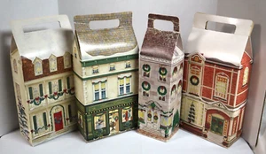 Byers Choice Lot of 4 Christmas Village House Gift Boxes Vintage 1996 - 2003 - Picture 1 of 22