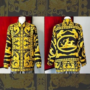 VERSACE CLASSIC V2 silk shirt Baroque Wild Signature with Greek scene size XL - Picture 1 of 18