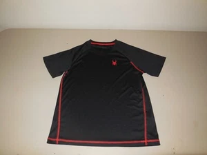 Spyder Athletic T Shirt Black Polyester Skiing Ski Youth Boy's Medium M Youth - Picture 1 of 4