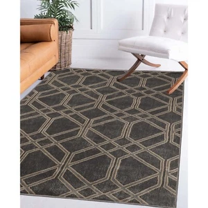 Abner Modern Geometric Medallion Jute Backing Indoor Area Rugs Or Runner Rug - Picture 1 of 19