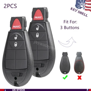 2 For 2009 2010 2011 2012 Dodge RAM Remote Car Key Shell Case Fob Cover 3 Button - Foto 1 di 9