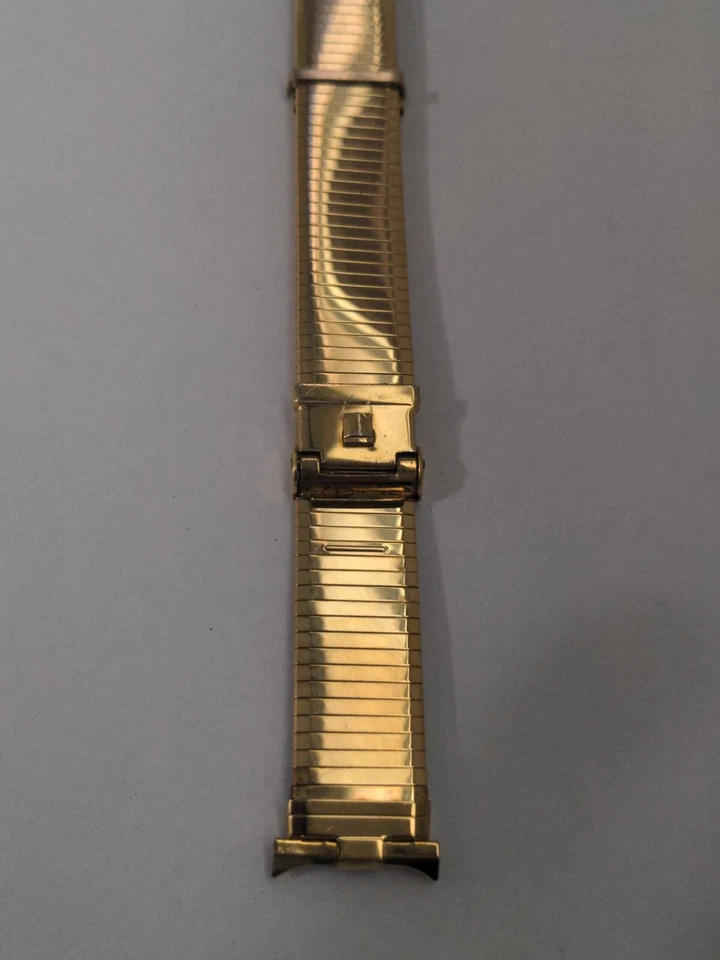 Raro JB Champion Omega Reloj de Luna Pulsera con Cuernos Relleno de Oro Curvo 16 17 18 19 Foto 1 de 4