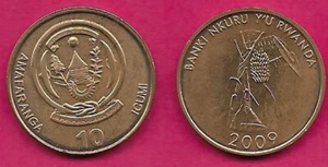 RWANDA 10 AMAFARANGA 2009 UNC TYPE 2,BANANA PLANT WITH FRUIT,(BANKI NKURU YU RWA - Picture 1 of 1