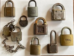 Antiguo Lote De 9 Candados De Colección Yale & Towne Mfg. Latón Co. Corbin Yale Junior * - Imagen 1 de 14