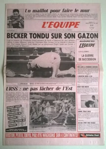 L'EQUIPE N°12.794 du 27/06/1987 -Becker tondu sur son gazon/Chrysler accusations - Picture 1 of 6