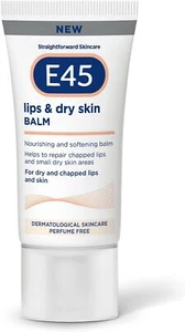 E45 Lips & Dry Skin Lip Balm - Moisturising Natural Lip Balm for Dry & Cracked - Picture 1 of 1