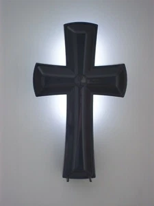 MEIRA Lichtkreuz SCHWARZ (bewegungsmeldergesteuert 10" beleuchtendes Wandkreuz) - Bild 1 von 5