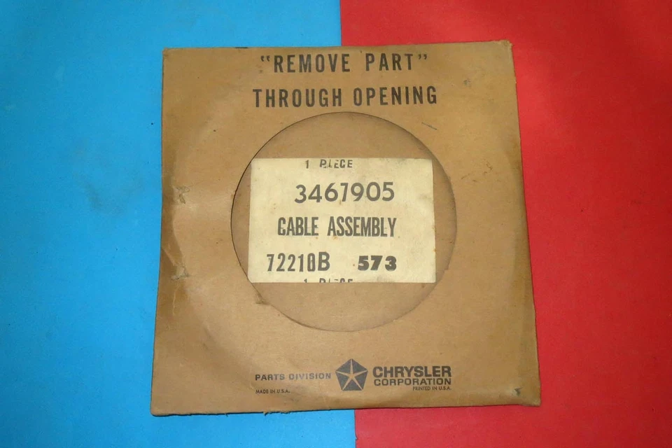 Cable freno emergencia/estacionamiento Mopar 1971-74 Dodge Plymouth Chrysler 3467905 nuevo de stock Foto 1 de 1