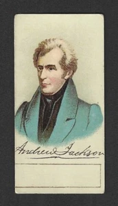 c1880's H600 Trade Card - Presidents Series - Narrow Format - Andrew Jackson - Picture 1 of 2