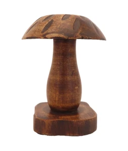 Escultura de madera tallada a mano torneada setas arte popular bosque 6,25" de alto - Imagen 1 de 7