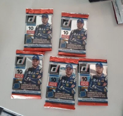 2018 Panini Donruss Racing Nascar Factory Sealed 10 Card Pack Wallace RC? - QTY5 - Image 1 of 4