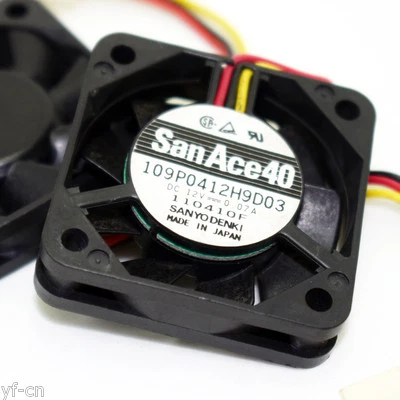 4pcs SanAce40 SANYO DENKI 109P0412H9D03 40x40x10mm 4010 12V 0.07A DC Cooling fan - Image 1 of 4