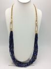 $58 Kenneth Cole® Goldtone Mixed Bugle Bead Multi Row Long Necklace #332D