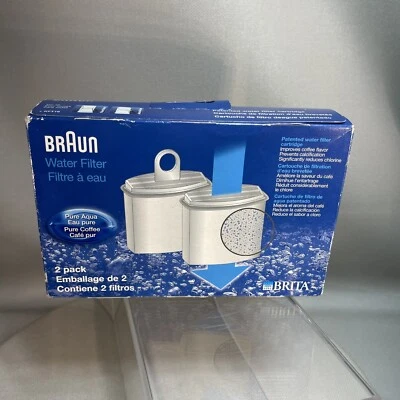 Paquete de 2 cartuchos de filtro de café de agua Brita Braun Pure Aqua KWF2 - NUEVO sellado Foto 1 de 4